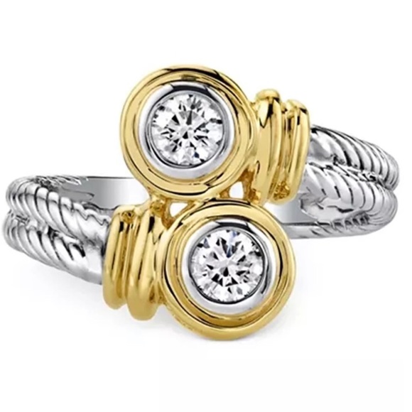 New- Super Cute Fashion Wrap Two Tone Ring - Picture 4 of 5